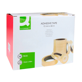 Q-connect Cinta Adhesiva Transparente Encelofanada 66 mt x 12 mm para Embalar