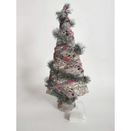 DKD Home Decor Árbol de Navidad Alpina con Iluminación LED de Ratán, Colores Natural, Verde y Rojo, 60 x 40 x 15 cm Precio: 13.2132. SKU: B1E6ZK2X7G