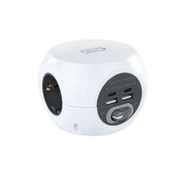 Nanocable Regleta Base con 3 Enchufes Shucko, 4 Puertos USB (2 Tipo A, 2 Tipo C), Interruptor ON/OFF, Cable 1.4m Precio: 17.5899999. SKU: S0230822