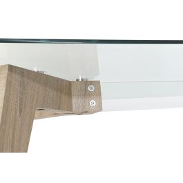 DKD Home Decor Mesa Comedor Moderno Gris Transparente Cristal y MDF 160 x 90 x 75 cm