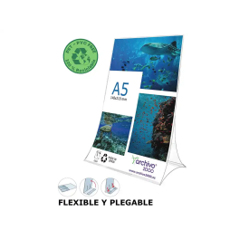 Archivo 2000 Expositor Sobremesa Din A5 Vertical Flexible Plegable Pet 100% Reciclable