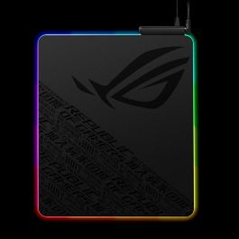 Asus ROG Balteus Qi Alfombrilla de ratón Gaming, Negro, con Carga Inalámbrica y Retroiluminación LED RGB (320x370x7.9mm)