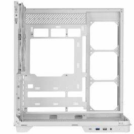 Mars Gaming MCINFINIOW Caja Torre Gaming Blanca con Cristal Templado Curvo Panorámico, 2 Ventiladores ARGB y USB-C. Compatible ATX.