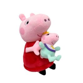 Bandai rojo COP8402 Peluche Peppa Pig con su hermana Evie de 25 cm para niños, regalo ideal, suave y seguro