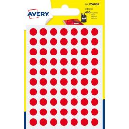 Avery PSA08R Paquete 6 Hojas Etiquetas Redondas Gomets Rojas 8mm Diámetro Adhesivo Permanente Precio: 6.50000021. SKU: B1AXCF786E