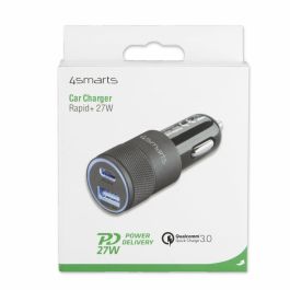 4smarts Cargador de coche Rapid+ con Quick Charge y PD 27W negro