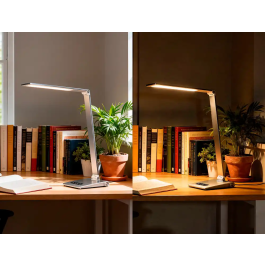 Q-connect Lámpara de Escritorio Sirio LED 13W 800 Lúmenes Táctil 3 Niveles Brillo Regulable Plata