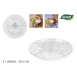 Bandeja PS 6 departamentos transparente roja 30.5 cm Algon (12 Unidades) Precio: 22.58999941. SKU: B16FM43R22
