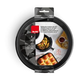 Ibili Molde Redondo Silicona para Freidora de Aire ø21 x 7 cm Antiadherente Flexible y Libre de BPA