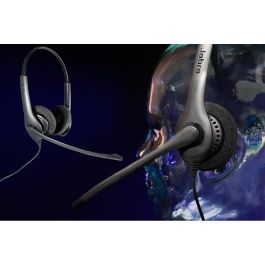 AGFEO Headset 1500 Duo para Oficina/Centro de llamadas - Auriculares Binaurales con cable, Negro