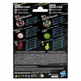 Beyblade X 5-60HT Arrow Wizard 4-60N Juego Chain Incendio, Pack doble tops de batalla, Sistema de Aceleración X, +8 años