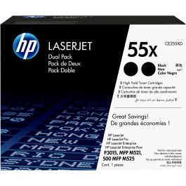 HP 55X Pack Ahorro 2 Cartuchos Tóner Original LaserJet Alta Capacidad Negro 25.000 páginas Precio: 525.50000041. SKU: S8409687