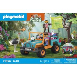 PLAYMOBIL 71854 Todoterreno de Colores Animals y Friends con Bebé Panda, Mono y Koala para Aventuras en la Jungla +4 años