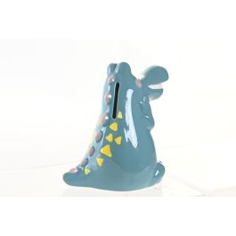 DKD Home Decor Hucha Infantil Cocodrilo Dolomita Azul Verde 8 x 13.5 x 12 cm Pack 4 Unidades