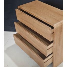 DKD Home Decor Cómoda Urban de Paulownia y Olmo, 3 Cajones, Marrón, 40 x 100 x 80 cm