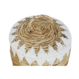 Cesta Boho DKD Home Decor Natural Blanco 35 x 37 x 35 cm Set de 2