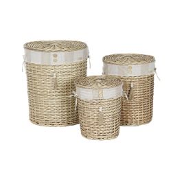 Cesta Ropa Basicos DKD Home Decor Natural Beige 46 x 57 x 46 cm Set de 3