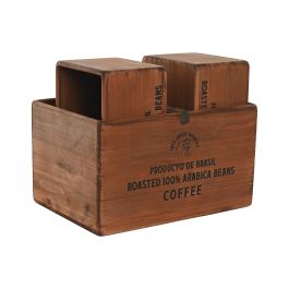 Caja Tradicional DKD Home Decor Marron 25 x 20 x 35 cm Set de 3