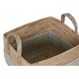 Cesta Urban DKD Home Decor Marron Claro Blanco 38 x 36 x 43 cm Set de 2