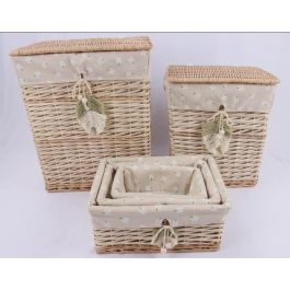 Cesta Ropa Basicos DKD Home Decor Natural Verde 35 x 55 x 47 cm Set de 5 Precio: 109.6139005929. SKU: B1BJHAGGVP