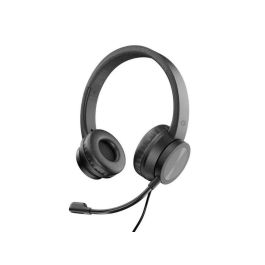 Conceptronic POLONA05BC Auriculares Headset Estéreo USB-C Negro con Micrófono Flexible Omnidireccional y Reducción de Ruido