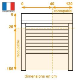 FRANCIA-COMBI Persiana enrollable manual de PVC con correa - L 120 x H 155 cm