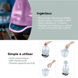 Babymoov Hygro Humidifier Humidificador Bebé Mixto Vapor Frío Luz Nocturna Multicolor 7 Colores