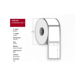 Capture Label 102 x 76mm, Core 25mm, Direct Thermal, Paper, Permanent, Yellow, Perforated, 930 labels per roll, 12 rolls per box. Equal to p/n: 800264-305 Precio: 78.49999993. SKU: B1HEJ2MK3N
