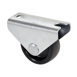 Ruedas Alex Rueda fija con placa y eje liso dos fijaciones, carga máx. 40 kg, Ø 2,5 cm