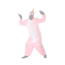 Disfraz de Fantasía Unicornio Rosa para Hombre Adulto Talla M-L - Traje Completo con Capucha y Mono Cola Arcoíris