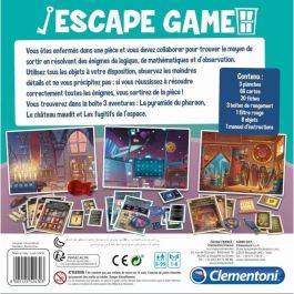 Clementoni Juego de Mesa Escape - 3 Aventuras: Espacio, Tumba Faraón y Castillo