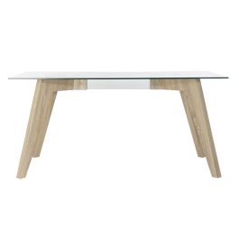 Mesa de Comedor DKD Home Decor Cristal Gris Transparente Madera MDF (160 x 90 x 75 cm)