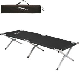Cama de Camping Aktive Negro 190 x 42 x 64 cm Plegable (2 Unidades)