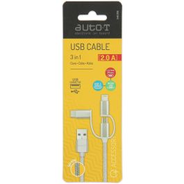 Auto-T Cable 3 en 1 540206 Micro-USB Apple USB-C