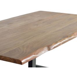 Giner y Colomer Mesa Comedor Acacia Natural con Patas Metal Negro 200 x 100 cm