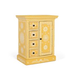 GINER Y COLOMER Cómoda de Madera de Mango con Puerta Decorada y 4 Cajones