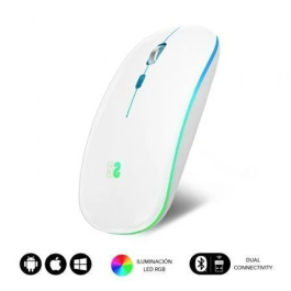 SUBBLIM Raton LED Dual Flat Mouse White