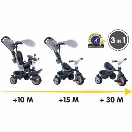 Smoby Triciclo Baby Driver Plus Gris - Bicicleta Evolutiva Infantil desde 10 Meses con Ruedas Silenciosas y Freno de Estacionamiento