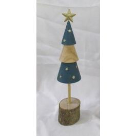 DKD Home Decor Árbol de Navidad Moderno Paulownia Natural Azul 5.5 x 15 x 5 cm (2 Unidades) Precio: 4.49999968. SKU: B1HBVJPGCS