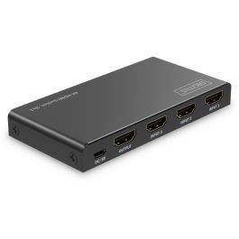 DIGITUS Switch Conmutador HDMI 4x1 4K/60Hz HDCP 2.3 - 18 Gbit/s con Mando a Distancia y USB