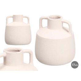Giftdecor Jarrón Tipo Tinaja Blanco de Cerámica - Medidas: 17.5 cm (Alto) x 15.5 cm (Ancho) (8 Unidades) Precio: 72.74036. SKU: B17PGEA75G
