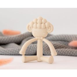 KioKids Mordedor de Silicona para Bebé, Ovejita Patilarga Beige, Alivio Dentición, con Texturas Masajeadoras, +3 Meses, Libre de BPA y Ftalatos