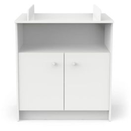 Cómoda cambiador con 2 puertas, 1 nicho - HELICIA - Blanco mate - 79,6 x 70 x 94,4 cm - DEMEYERE Cómoda cambiador con 2 puertas, 1 nicho - HELICIA - Blanco mate - 79,6 x 70 x 94,4 cm - DEMEYERE