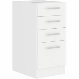 Atlas ATLAS40D4S Mueble bajo con 4 cajones - Decoración blanca - 40cm Ancho - Sin encimera