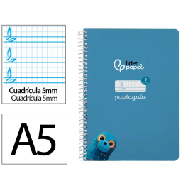 Liderpapel Cuaderno espiral A5 Pautaguía Tapa Dura 80 Hojas 90 gr Cuadro Pautado 5mm Color Azul Precio: 9.9499994. SKU: B15ZBNZJ79