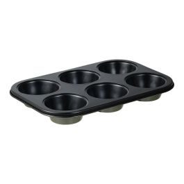 San Ignacio Molde Experto para 6 Muffins o Magdalenas, Acero al Carbono, Antiadherente Negro, 26.5 x 18.5 x 3 cm, Modelo PQ-7764C para Horno Precio: 5.082. SKU: B156BBY6NY