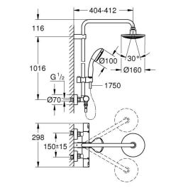 Vitalio Start System Ducha Conjunto de ducha con mezclador termostático - Grohe - 27960000