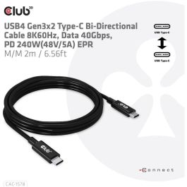 Club3D Kabel USB 4 Typ C PD 240W / 8K / 40Gbps 2m St/St
