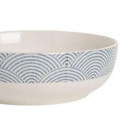 Plato Hondo Oriental Blanco-Azul 18,50 X 18,50 X 6 cm