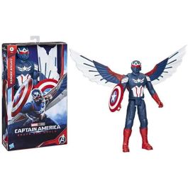 Hasbro F9301 Figura Deluxe de Acción Capitán América Titan Hero 30 cm con Escudo y Alas Removibles | Colección Marvel Avengers